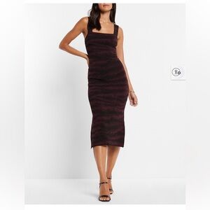 NEW with tags!  EXPRESS EX- BARE SQUARE NECK BODYCON AO PATTERN SWEATER SHEATH